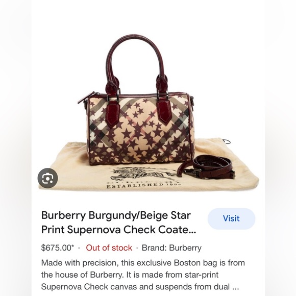 Authentic Burberry Chester Bowling Bag - Crossbody - Nova Check - Stars Pattern - Picture 4 of 10